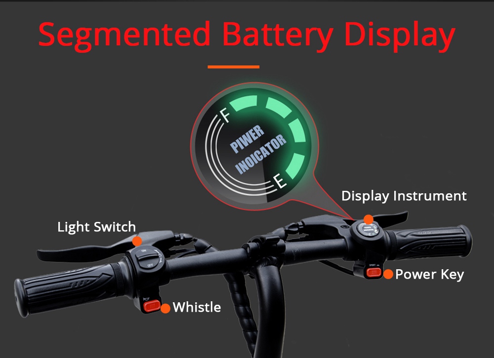 OUXI V1 12inch Electric Folding Bike for Adults Ebike with 350W Motor 7.8AH Lithium Battery Up to 25km/h City Bicycle IP54 - Black