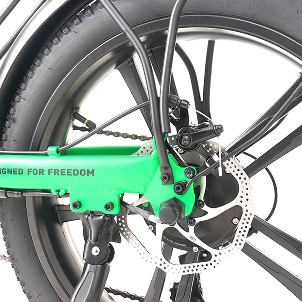 BFISPORT BFI-20 Folding Electric Mountain Bike 20 inch 3.0 Fat Tire 250W Motor 6.4Ah LG Battery Display - Black Green