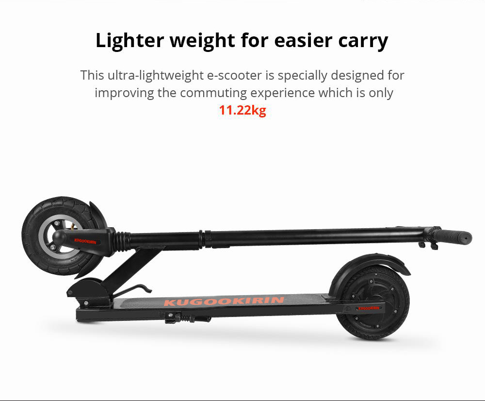 KUGOOKIRIN S2 Folding Electric Scooter 250W Motor LCD Display Screen Max 25KM/H 8 Inch Tire - White