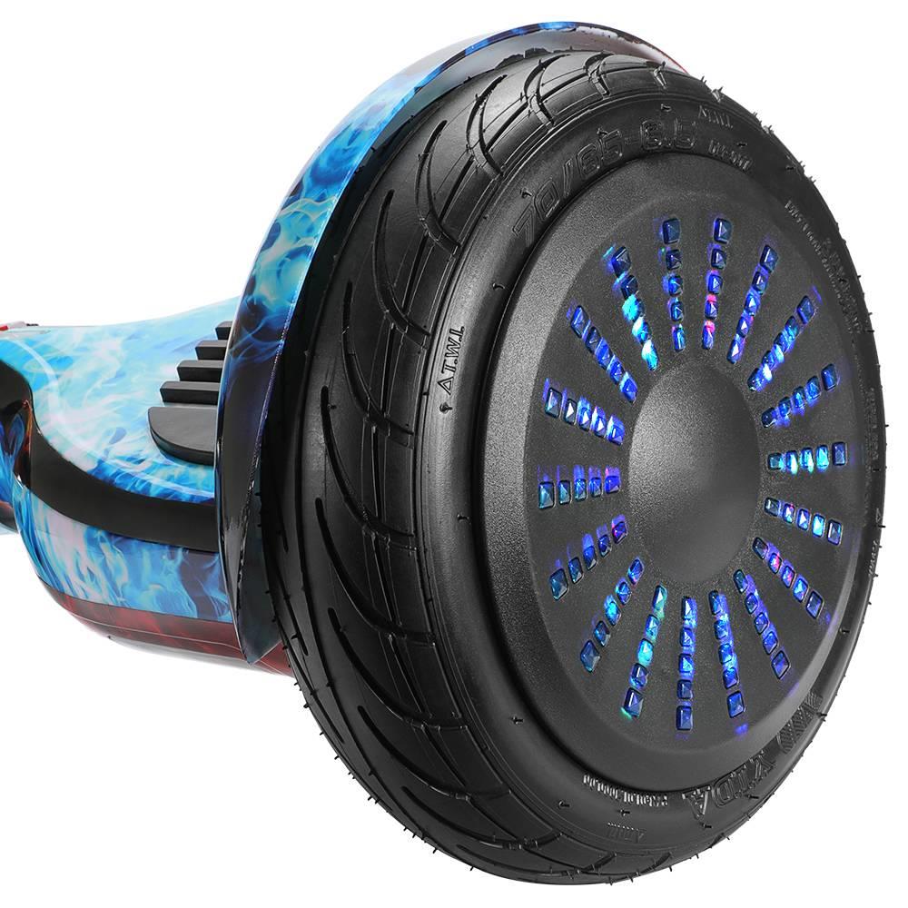 Imina 10 inch Self Balancing Scooter Hoverboard with Bluetooth Speaker and StripLight - Red Blue