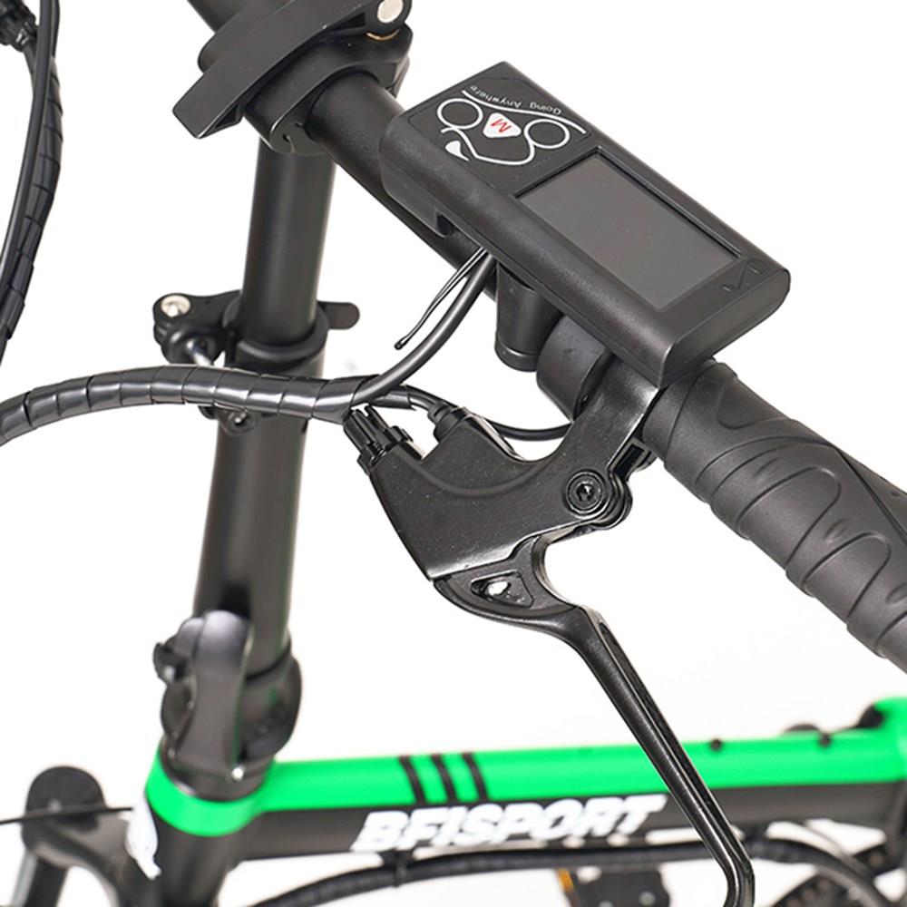 BFISPORT BFI-20 Folding Electric Mountain Bike 20 inch 3.0 Fat Tire 250W Motor 6.4Ah LG Battery Display - Black Green