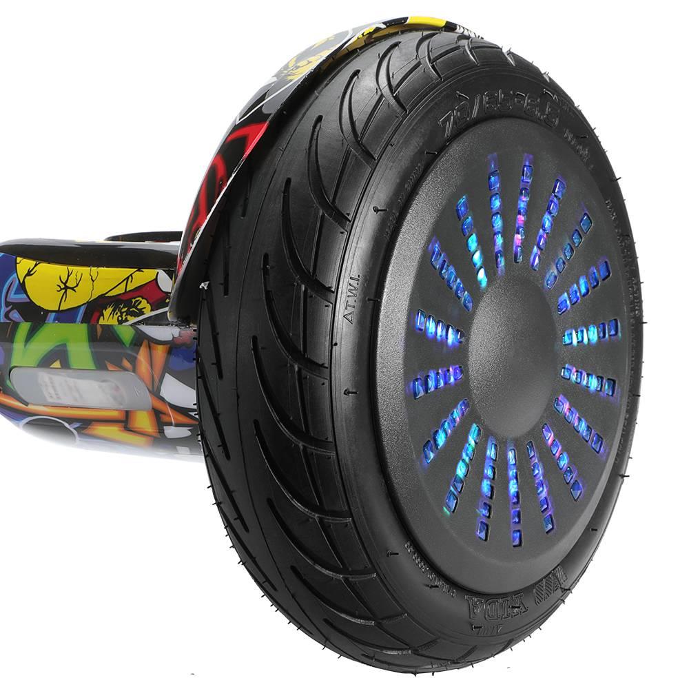 Imina 10 inch Self Balancing Scooter Hoverboard with Bluetooth Speaker and StripLight - Graffiti