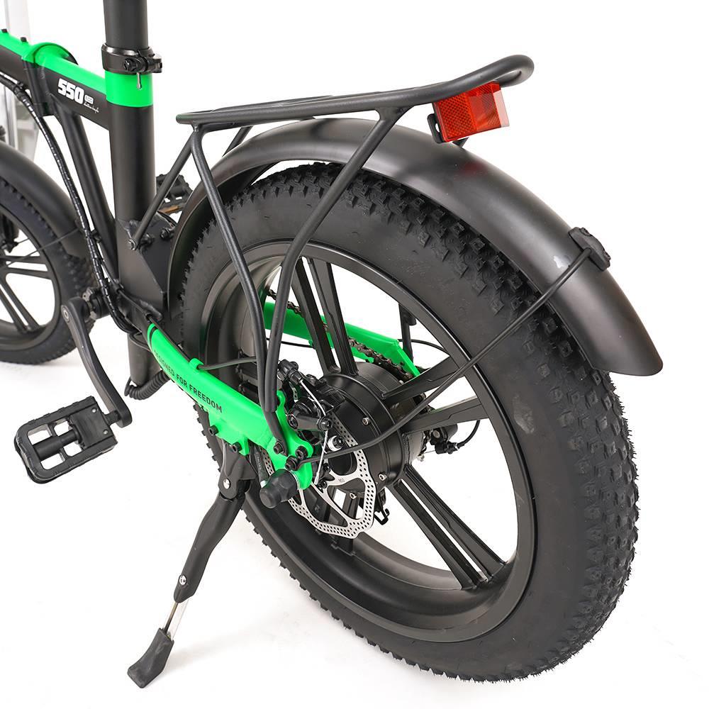 BFISPORT BFI-20 Folding Electric Mountain Bike 20 inch 3.0 Fat Tire 250W Motor 6.4Ah LG Battery Display - Black Green