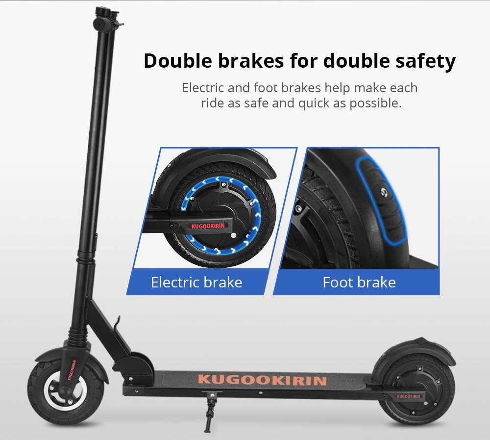 KUGOOKIRIN S2 Folding Electric Scooter 250W Motor LCD Display Screen Max 25KM/H 8 Inch Tire - White