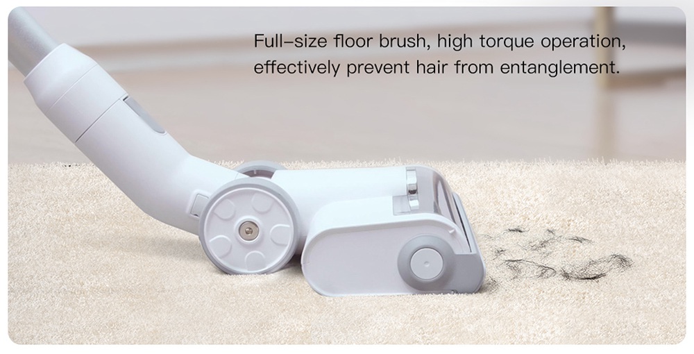 Jashen S16E Handheld Cordless Vacuum Cleaner 350W Brushless DC Motor 22000Pa Strong Suction 2500 mAh Removable Battery 45 Minutes Running Time LCD Display - White