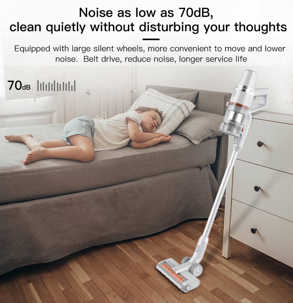 Jashen S16E Handheld Cordless Vacuum Cleaner 350W Brushless DC Motor 22000Pa Strong Suction 2500 mAh Removable Battery 45 Minutes Running Time LCD Display - White