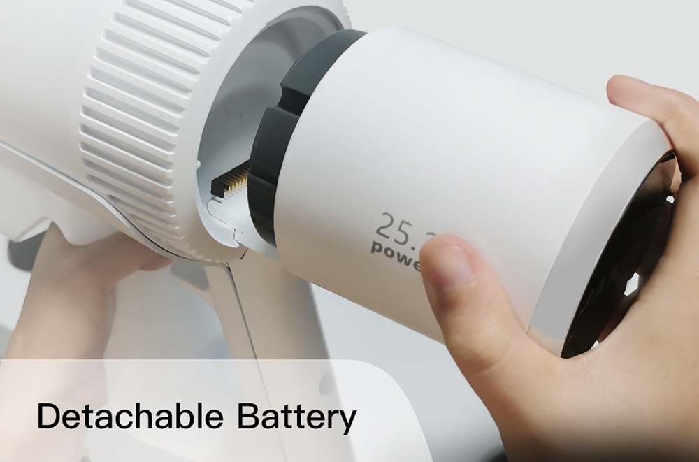 Jashen S16E Handheld Cordless Vacuum Cleaner 350W Brushless DC Motor 22000Pa Strong Suction 2500 mAh Removable Battery 45 Minutes Running Time LCD Display - White