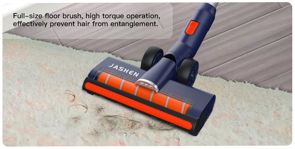 Jashen S18X Handheld Cordless Vacuum Cleaner 350W Brushless DC Motor 22000Pa Strong Suction 2500 mAh Removable Battery 45 Minutes Running Time LCD Display - Blue
