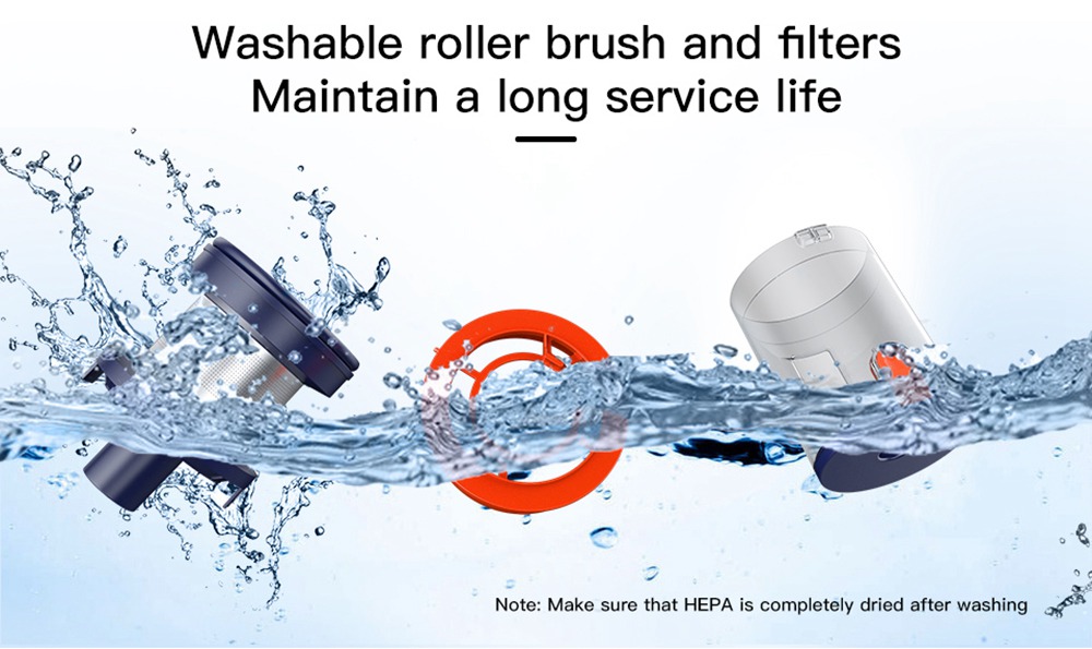 Jashen S18X Handheld Cordless Vacuum Cleaner 350W Brushless DC Motor 22000Pa Strong Suction 2500 mAh Removable Battery 45 Minutes Running Time LCD Display - Blue