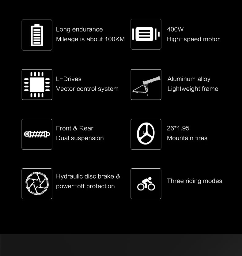 LANKELEISI XT750 Sports Edition Folding Electric Bike Bicycle 48V Panasonic 10.4AH 400W Motor 26x1.95 Tires Aluminum Alloy Frame Hydraulic Disk Brake Shimano 9 Speed Derailleur Max Speed 30km/h 100KM Mileage Range - Black Yellow