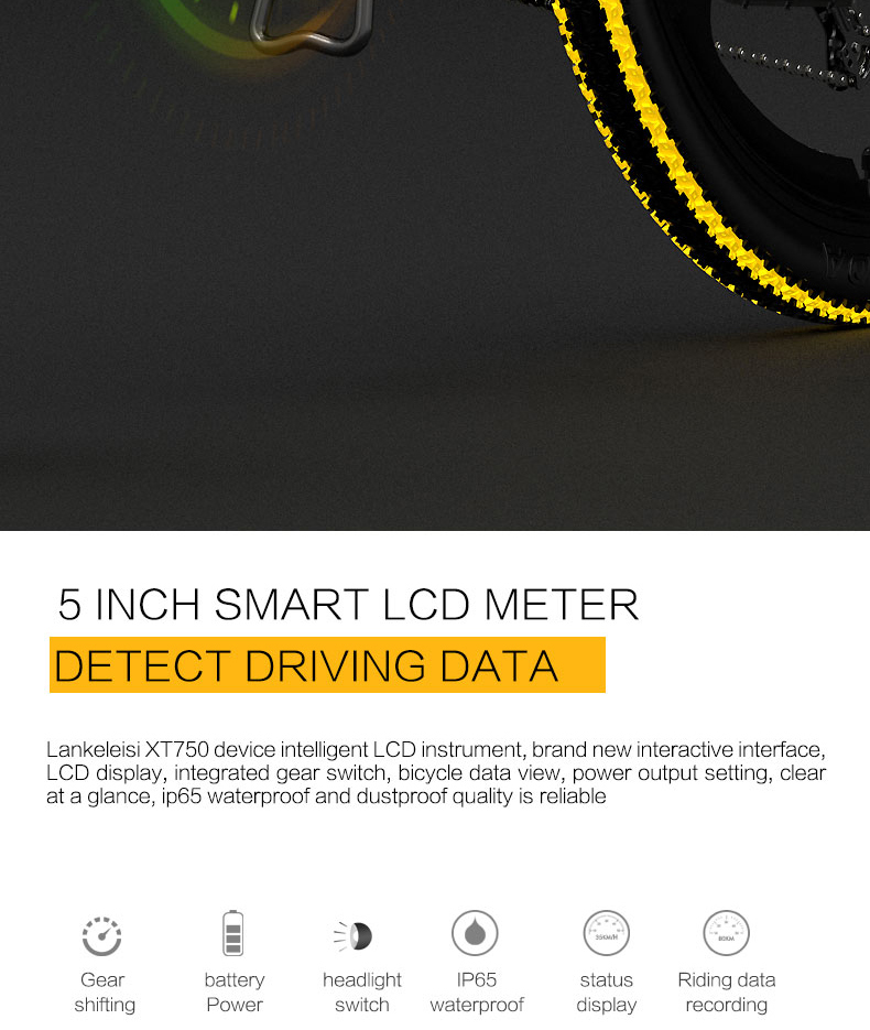 LANKELEISI XT750 Sports Edition Folding Electric Bike Bicycle 48V Panasonic 10.4AH 400W Motor 26x1.95 Tires Aluminum Alloy Frame Hydraulic Disk Brake Shimano 9 Speed Derailleur Max Speed 30km/h 100KM Mileage Range - Black Yellow