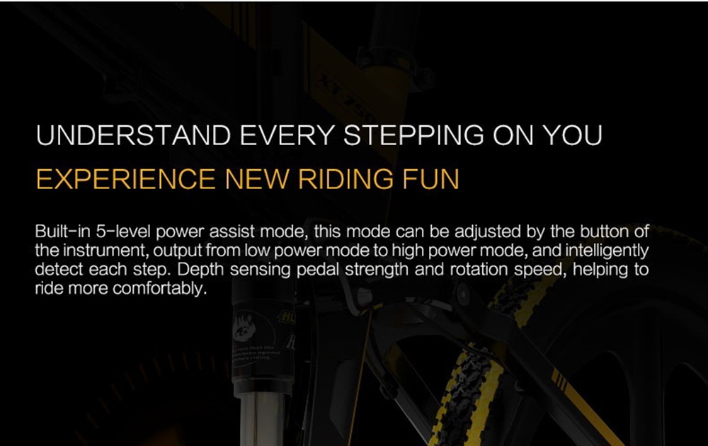 LANKELEISI XT750 Elite Edition Folding Electric Bike Bicycle 48V 10.4AH 400W 26x1.95 Tires Aluminum Alloy Frame Max Speed 30km/h Shimano 7 Speed Derailleur 100KM Mileage Range - Black Yellow