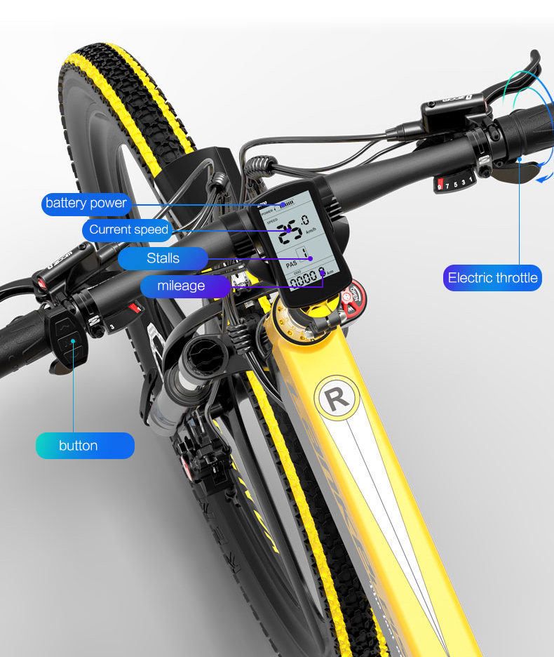 LANKELEISI XT750 Sports Edition Folding Electric Bike Bicycle 48V Panasonic 10.4AH 400W Motor 26x1.95 Tires Aluminum Alloy Frame Hydraulic Disk Brake Shimano 9 Speed Derailleur Max Speed 30km/h 100KM Mileage Range - Black Yellow
