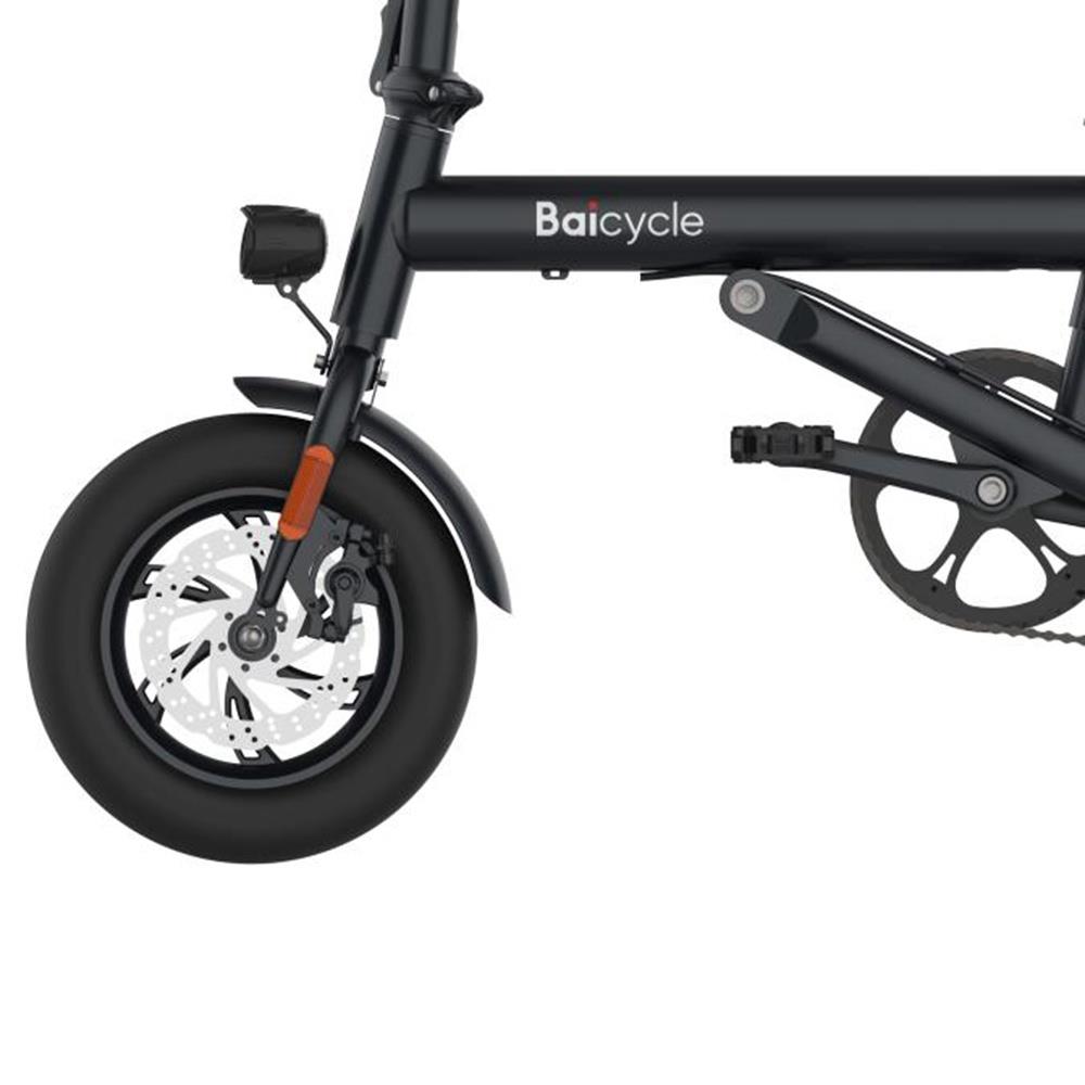 Baicycle Mini Electric Folding Bike 12 Inch tire 7.8Ah Battery 250W Motor Max Speed 25km/h Dual Disk brake moped mode max 50km range Aluminum alloy body 3 Riding Modes - Black