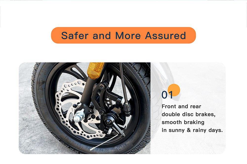 Baicycle Mini Electric Folding Bike 12 Inch tire 7.8Ah Battery 250W Motor Max Speed 25km/h Dual Disk brake moped mode max 50km range Aluminum alloy body 3 Riding Modes - Black
