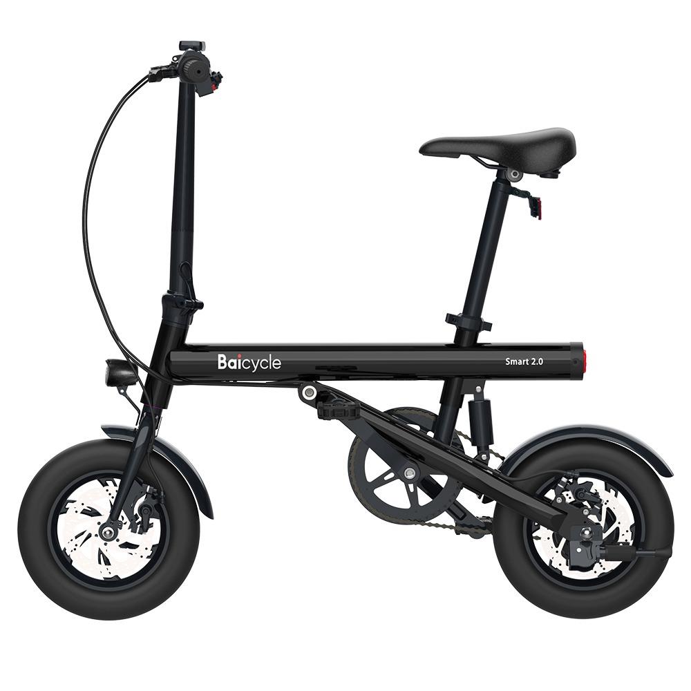 Baicycle Mini Electric Folding Bike 12 Inch tire 7.8Ah Battery 250W Motor Max Speed 25km/h Dual Disk brake moped mode max 50km range Aluminum alloy body 3 Riding Modes - Black