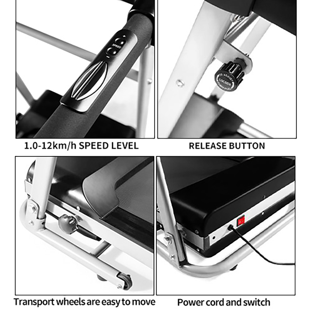 Folding Treadmill, 2.25HP Desktop Electric Treadmill, with LCD Display and Cup Holder, Easy to Assemble, Suitable for Home Office Jogging - Black