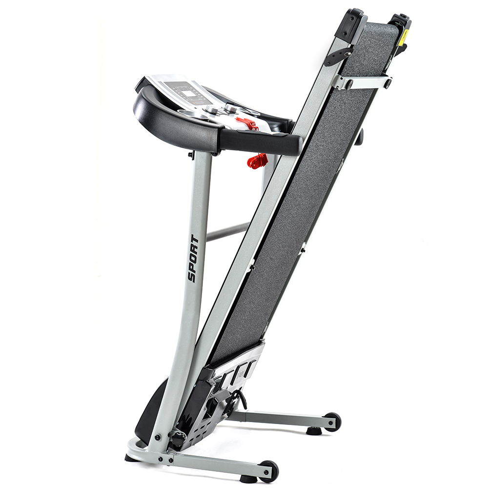 Folding Treadmill with Safety Lock, LCD Monitor, Indoor Activity with 12 Automatic Programs and 3 Modes - Black