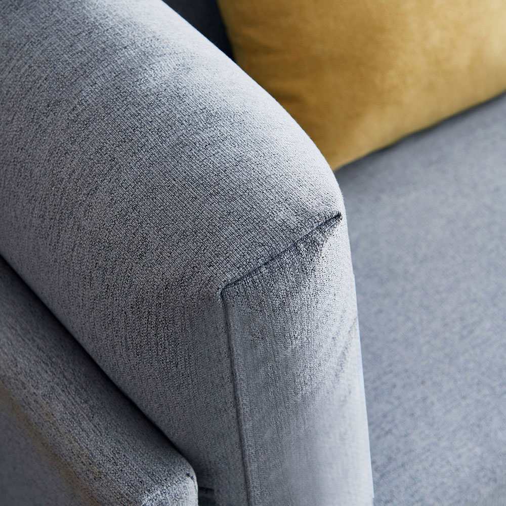 74" Dual Person Fabric Sofa Metal Legs Foam Filling, Easy to Clean, for Living Room, Apartment, Studio, Office - Gray