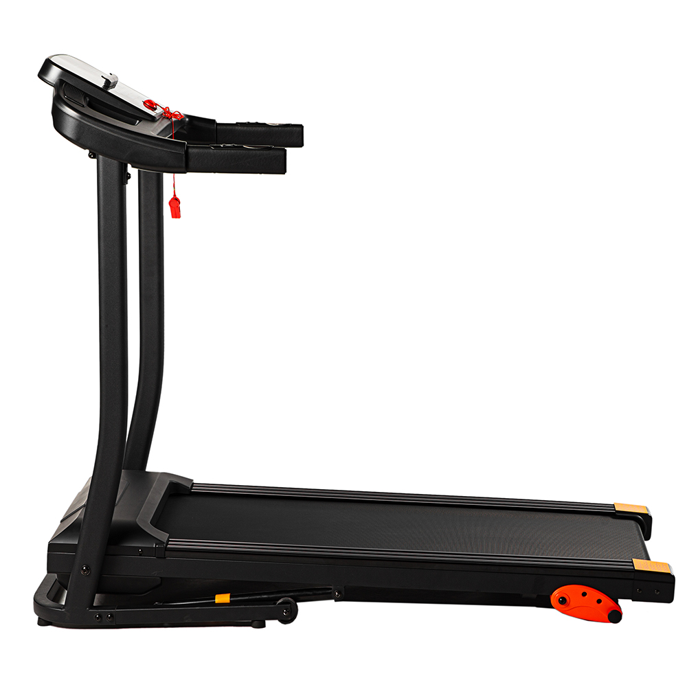 Home Use Folding Treadmill, 15 Preset Programs with LED Display Panel with MP3/USB Playback Function - Black
