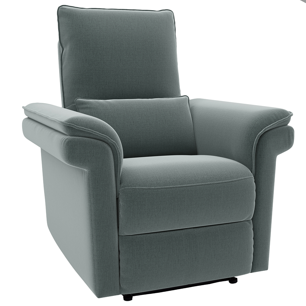 Orisfur Microfiber Upholstered Recliner Solid Wood Frame with Backrests and Armrests for Bedroom, Living Room, Office - Green