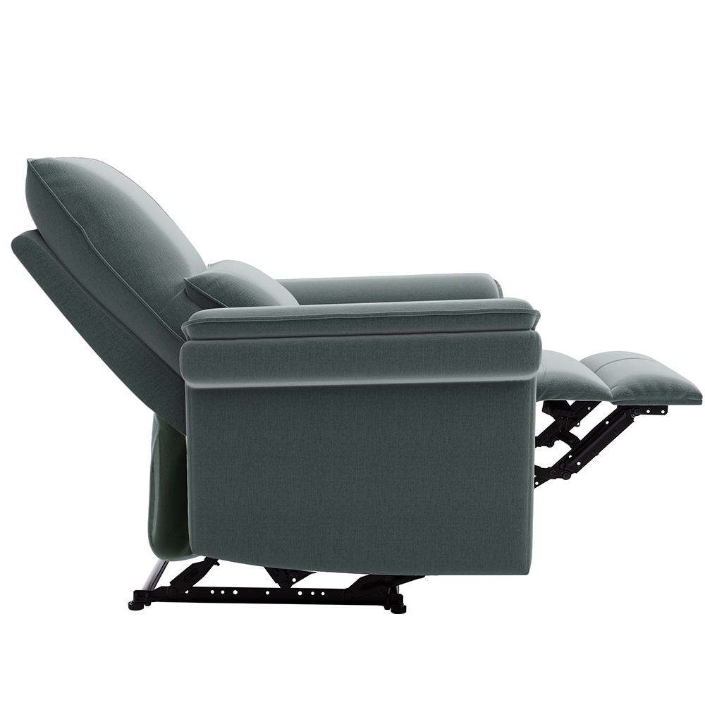 Orisfur Microfiber Upholstered Recliner Solid Wood Frame with Backrests and Armrests for Bedroom, Living Room, Office - Green