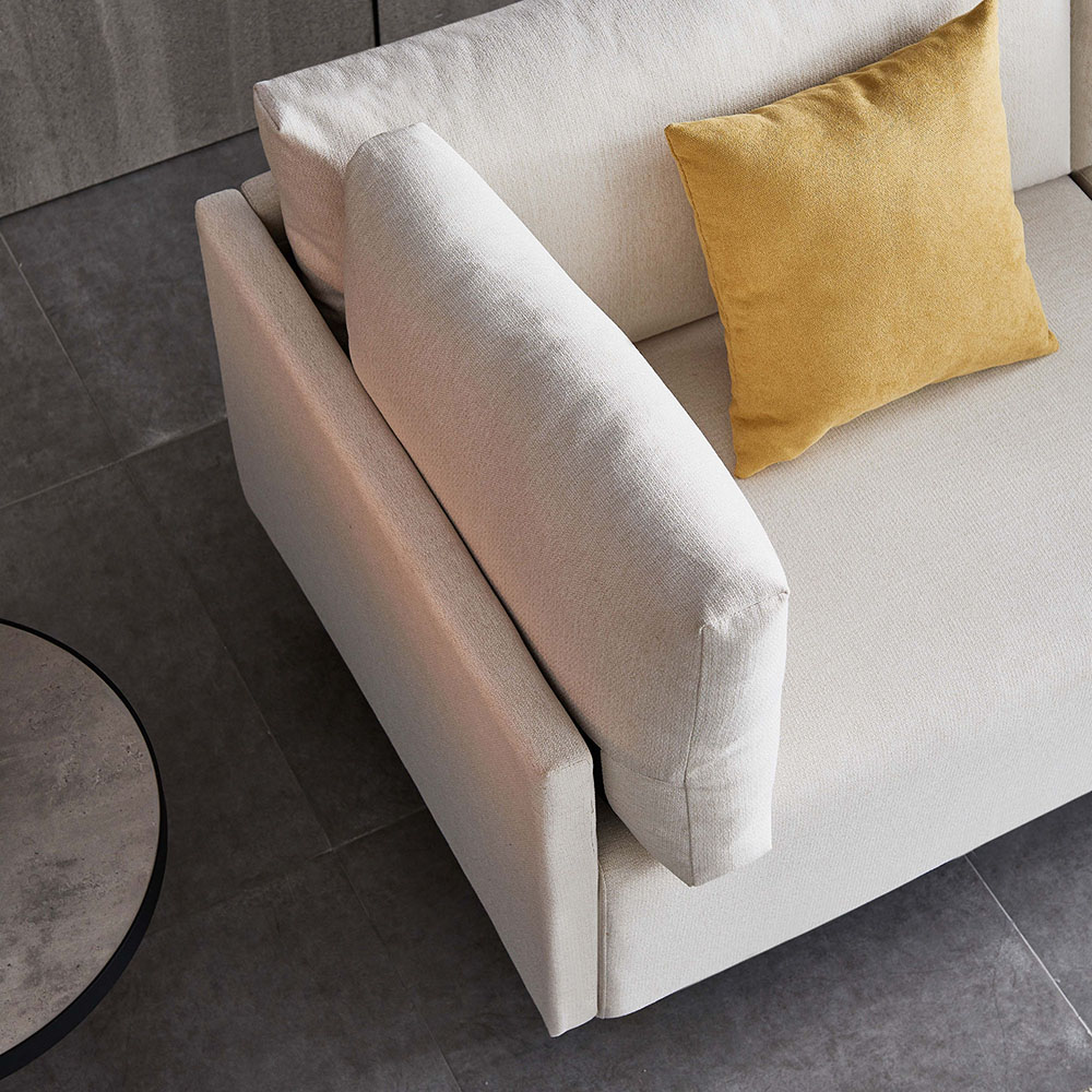 74" Dual Person Fabric Sofa Metal Legs Foam Filling, Easy to Clean, for Living Room, Apartment, Studio, Office - Beige