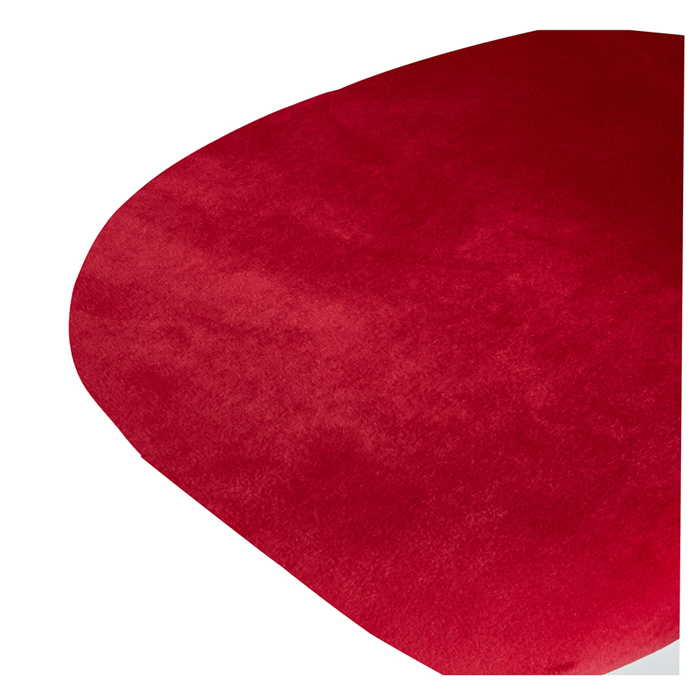 Velvet Cushion Dining Chair Set of 2, Height Adjustable with Metal Feet for Kitchen, Living Room, Bedroom, Office - Red