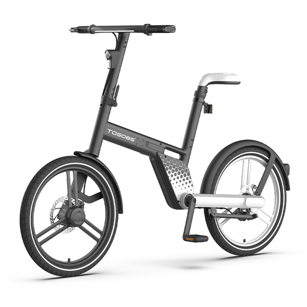 TOGO85 Shaft drive Electric Bike 20 inch Kenda Tire 36V 200W motor 25km/h 6.2Ah Battery up to 35km Range Aluminum Alloy Frame Disk Brake IP65 Black/White