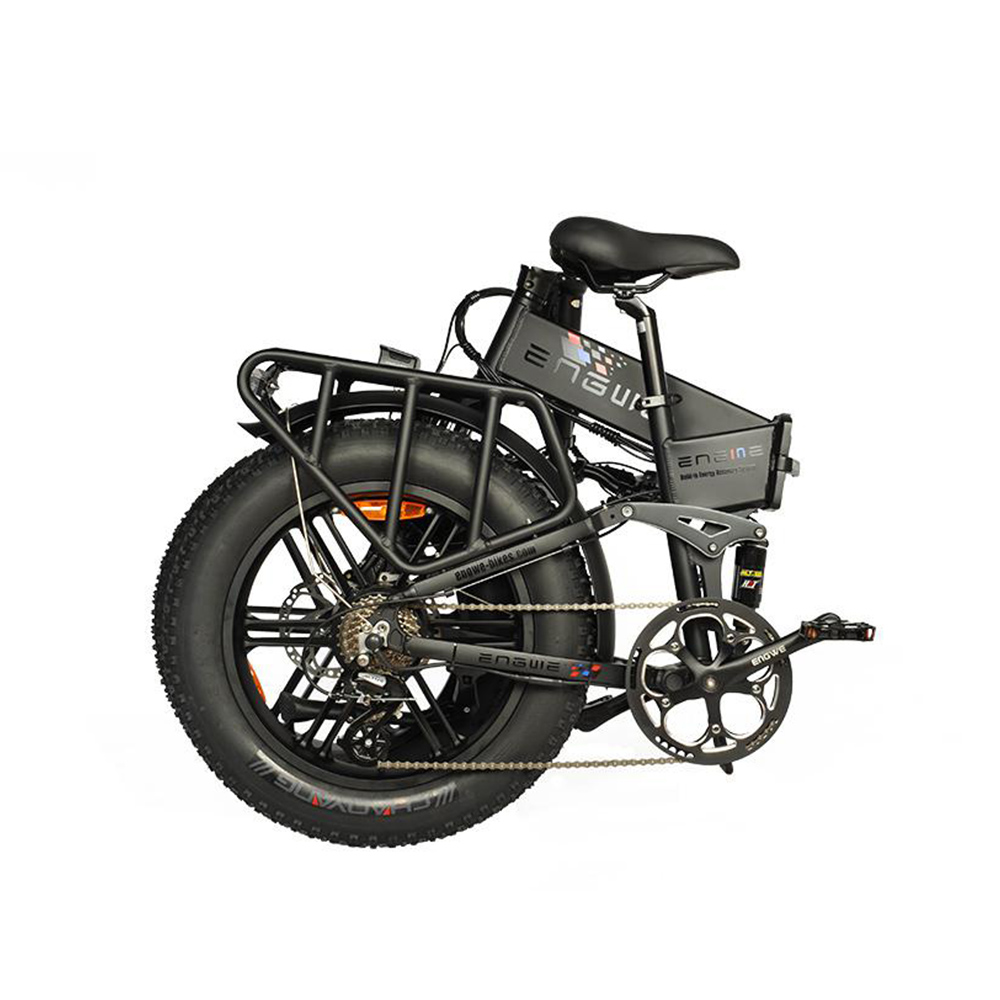 ENGWE Pro 750W 20" x 4.0 inch Fat Tire Electric Folding Bicycle Mountain Beach Snow Bike Aluminum Alloy Frame 8 Speed Gear E-Bike with Removable 48V 12.8A LG Battery Hydraulic Disc Brakes Max Speed 45km/h - Space Gray