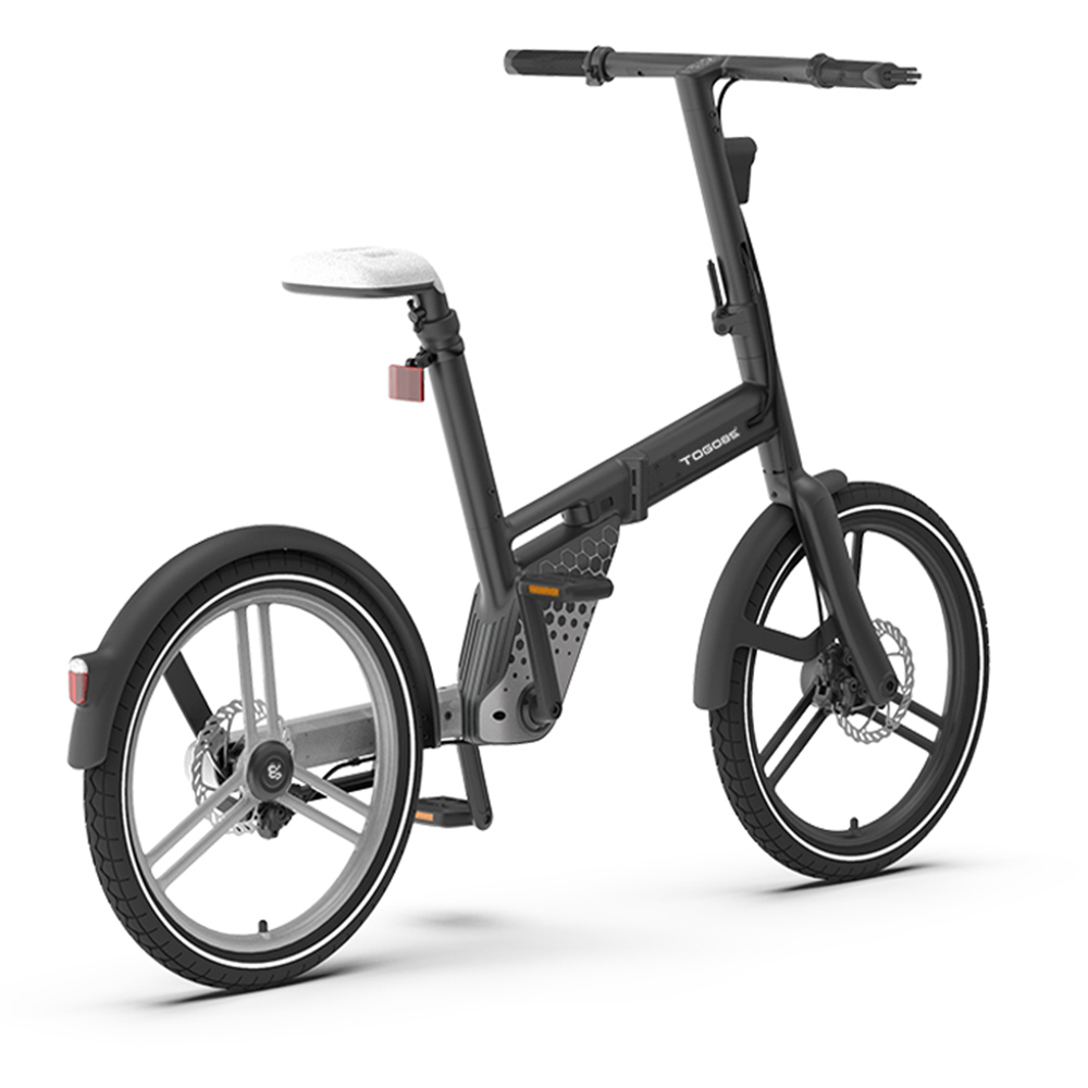 TOGO85 Shaft drive Electric Bike 20 inch Kenda Tire 36V 200W motor 25km/h 6.2Ah Battery up to 35km Range Aluminum Alloy Frame Disk Brake IP65 Black/White