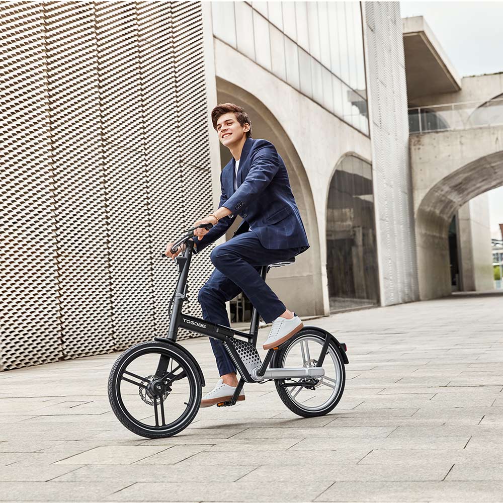 TOGO85 Shaft drive Electric Bike 20 inch Kenda Tire 36V 200W motor 25km/h 6.2Ah Battery up to 35km Range Aluminum Alloy Frame Disk Brake IP65 Black