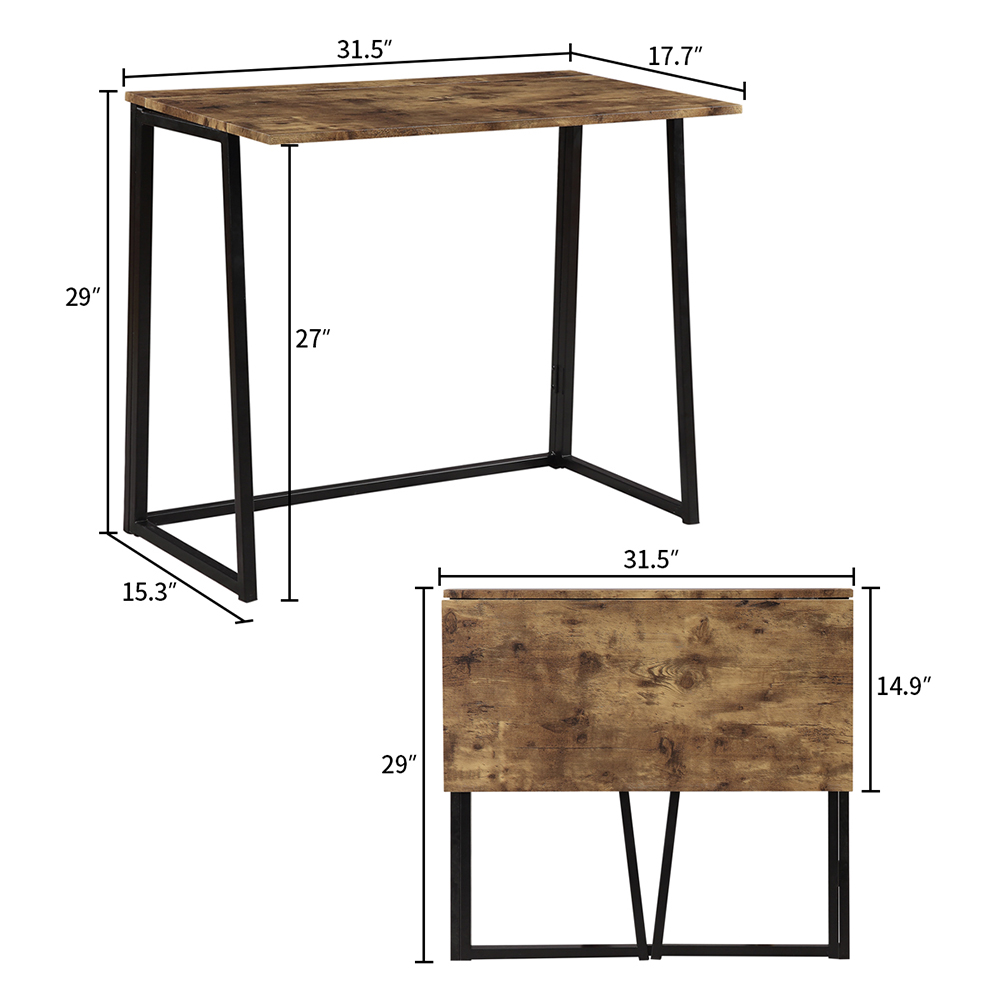 Home Office Folding Computer Desk for Small Space - Brown