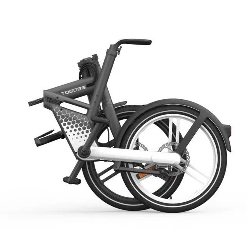 TOGO85 Shaft drive Electric Bike 20 inch Kenda Tire 36V 200W motor 25km/h 6.2Ah Battery up to 35km Range Aluminum Alloy Frame Disk Brake IP65 Black/White
