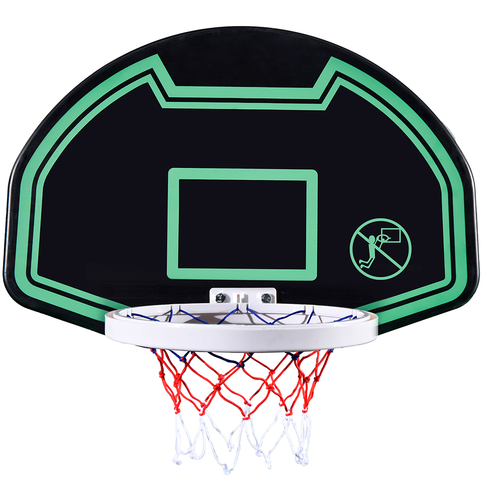 16FT Trampoline with Safety Enclosure Net & Ladder, Spring Cover Padding, Basketball Hoop - Green
