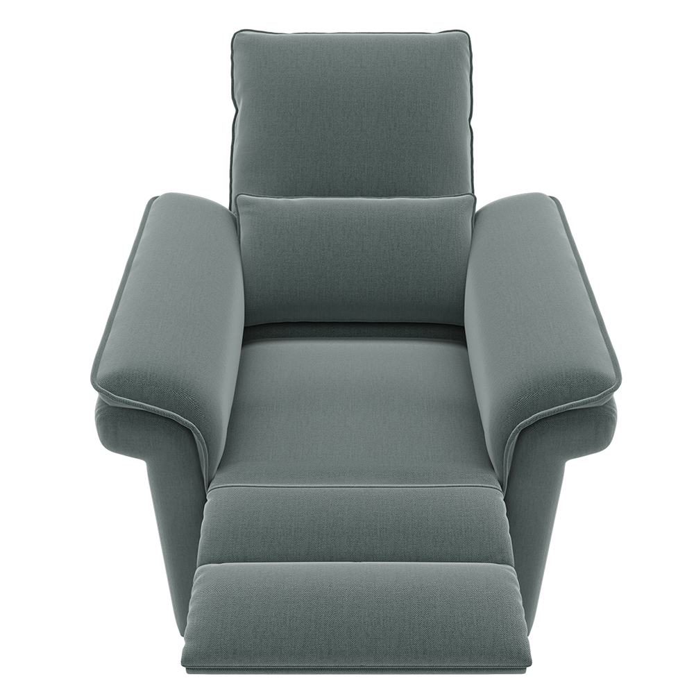 Orisfur Microfiber Upholstered Recliner Solid Wood Frame with Backrests and Armrests for Bedroom, Living Room, Office - Green