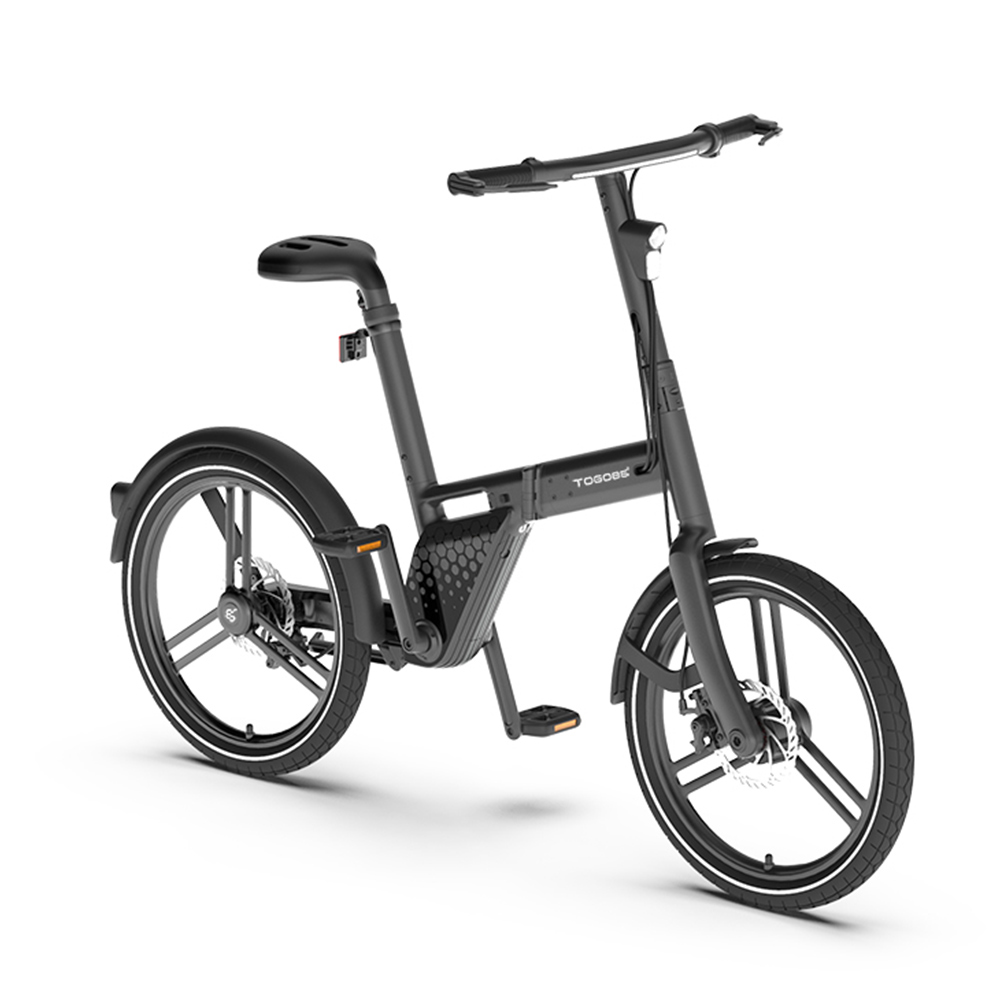 TOGO85 Shaft drive Electric Bike 20 inch Kenda Tire 36V 200W motor 25km/h 6.2Ah Battery up to 35km Range Aluminum Alloy Frame Disk Brake IP65 Black