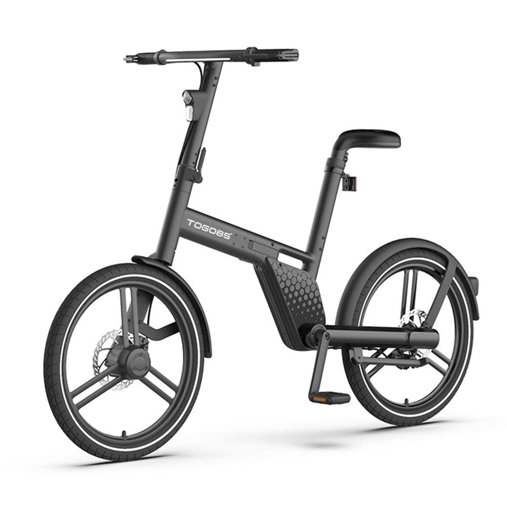 TOGO85 Shaft drive Electric Bike 20 inch Kenda Tire 36V 200W motor 25km/h 6.2Ah Battery up to 35km Range Aluminum Alloy Frame Disk Brake IP65 Black