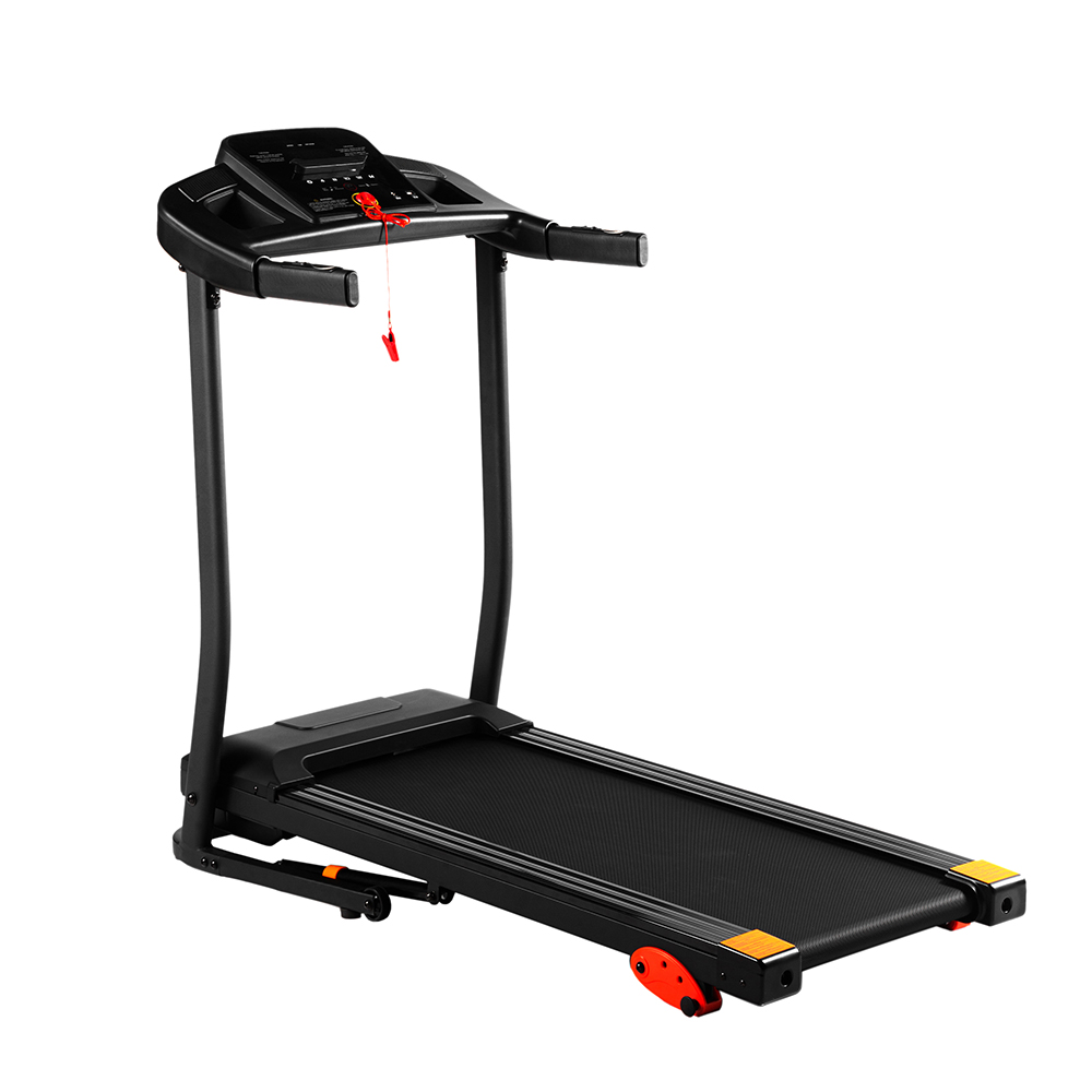 Home Use Folding Treadmill, 15 Preset Programs with LED Display Panel with MP3/USB Playback Function - Black