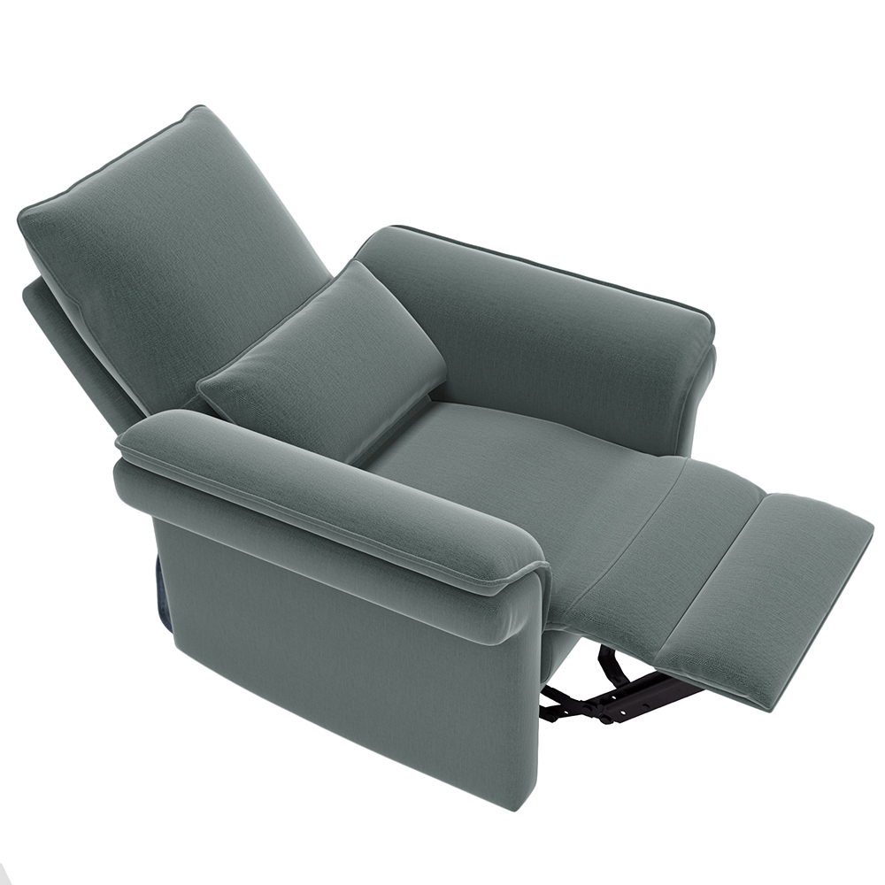 Orisfur Microfiber Upholstered Recliner Solid Wood Frame with Backrests and Armrests for Bedroom, Living Room, Office - Green
