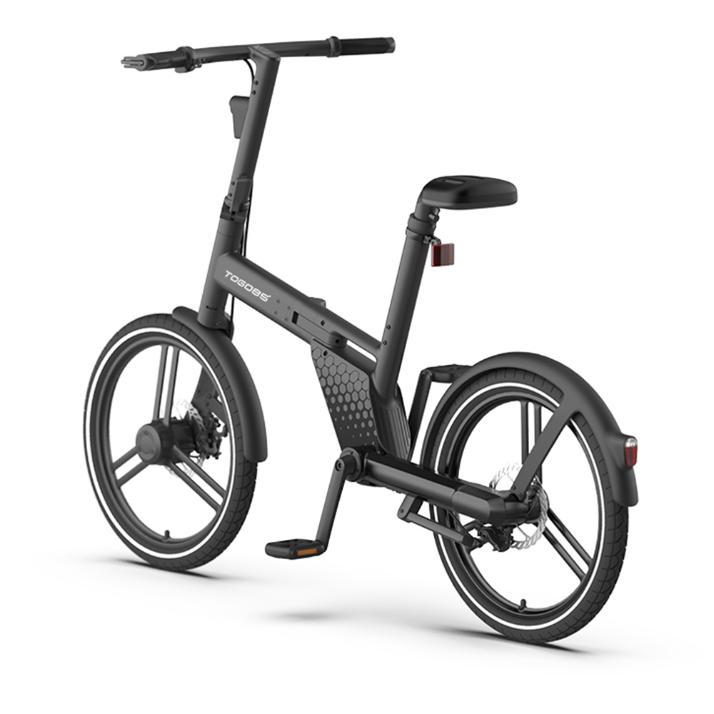 TOGO85 Shaft drive Electric Bike 20 inch Kenda Tire 36V 200W motor 25km/h 6.2Ah Battery up to 35km Range Aluminum Alloy Frame Disk Brake IP65 Black