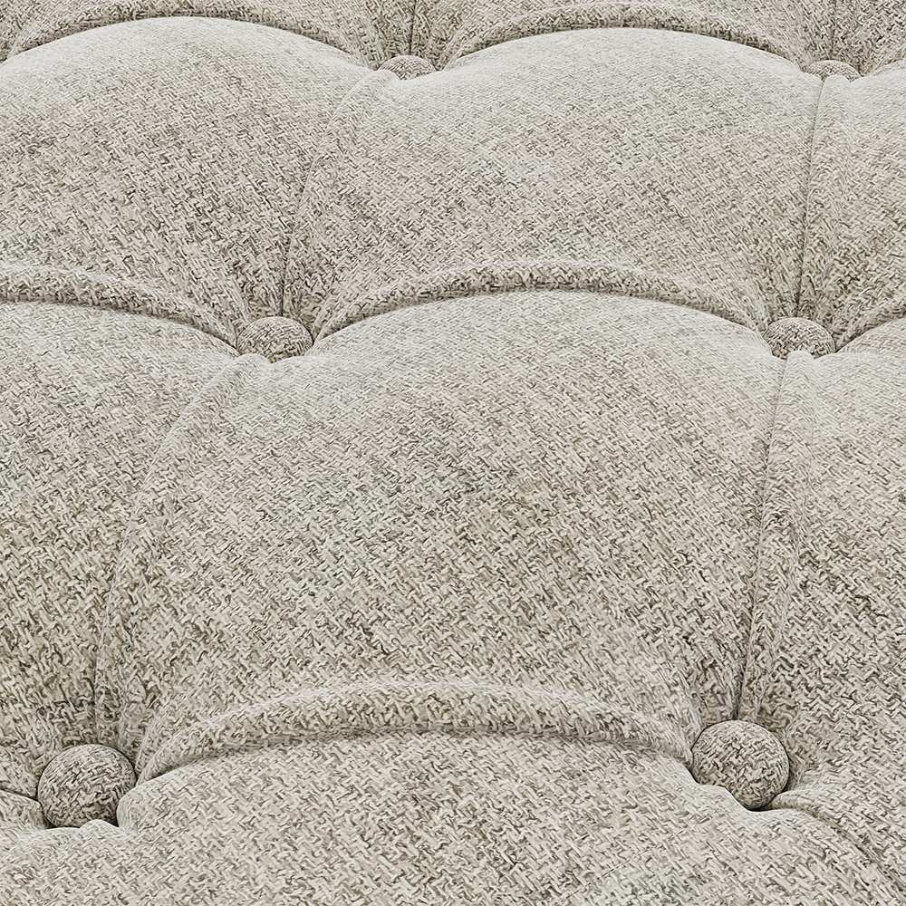 58" Linen Upholstered Sofa Chesterfield Design with Roll Arm and High Walnut Legs Suitable for Two People - Off White