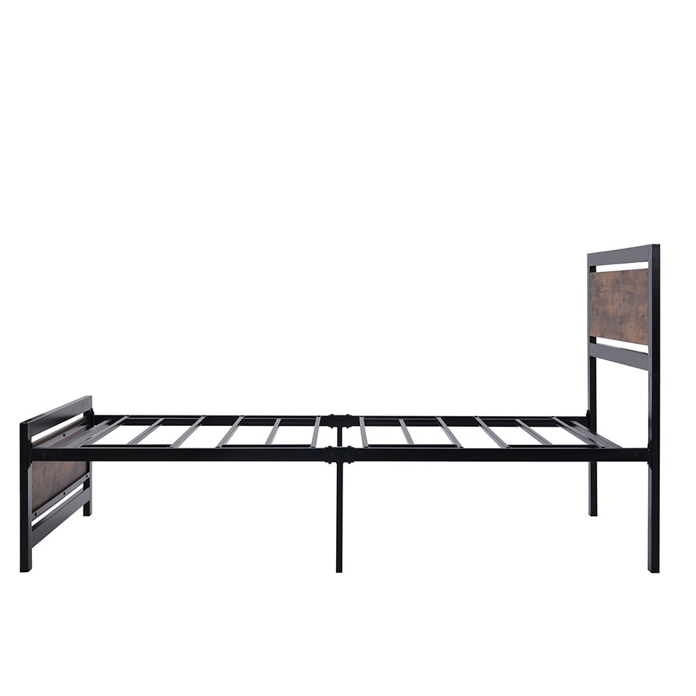 Home Metal Bed Frame with Headboard and Footboard Twin Size (Only Frame) - Black