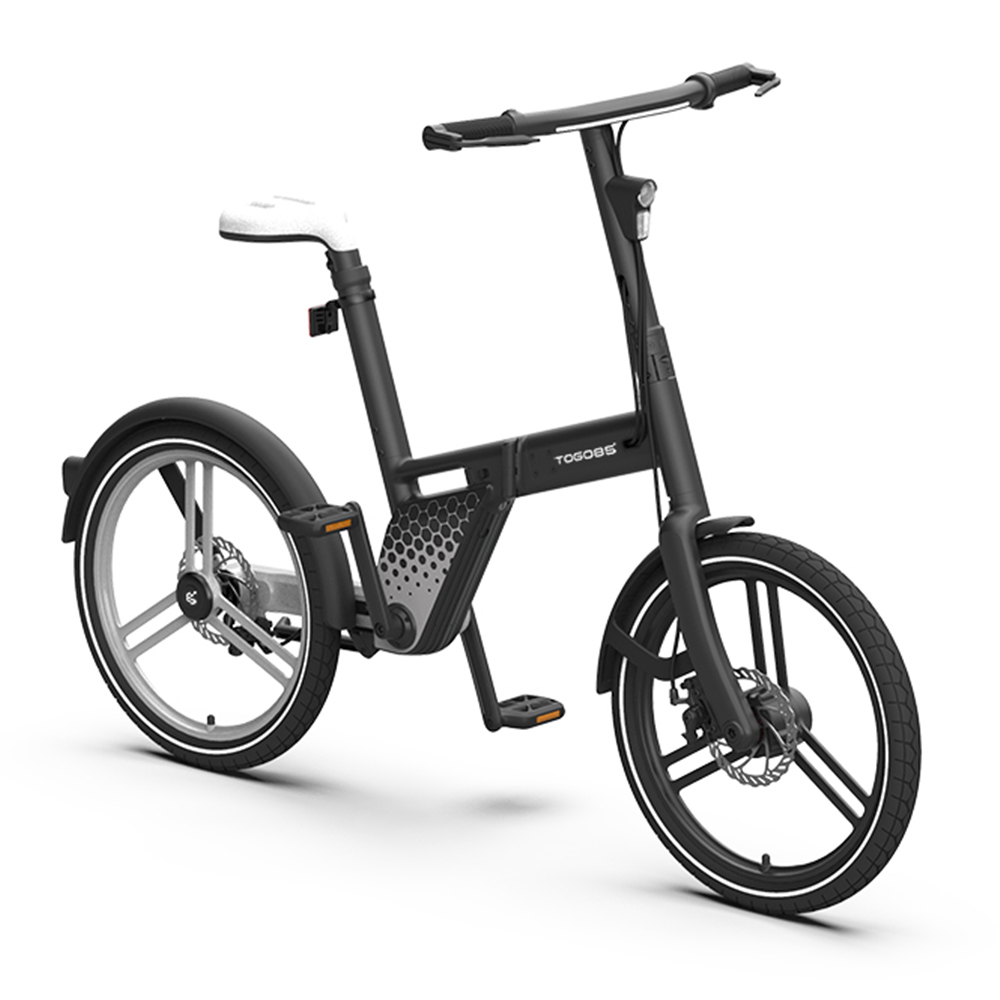 TOGO85 Shaft drive Electric Bike 20 inch Kenda Tire 36V 200W motor 25km/h 6.2Ah Battery up to 35km Range Aluminum Alloy Frame Disk Brake IP65 Black/White