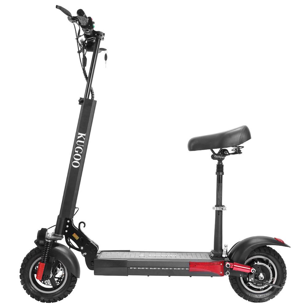 KUGOO KIRIN M4 PRO Folding Electric Scooter 10" Off-road tyre 500W Brushless Motor 48V 16Ah Battery 3 Speed Modes Dual Disc Brake Max Speed 45KM/h LED Display 60KM Long Range - Black