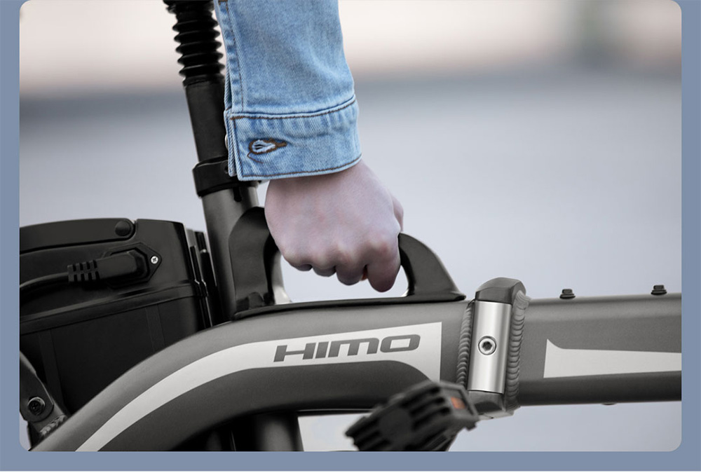 HIMO Z14 Folding Electric Bicycle 14 Inch 350W Brushless Motor Three Modes Maximum Speed 25km/h Up To 80km Range 12AH Lithium Battery Maximum Load 100kg Hidden Inflator Standard Edition - White