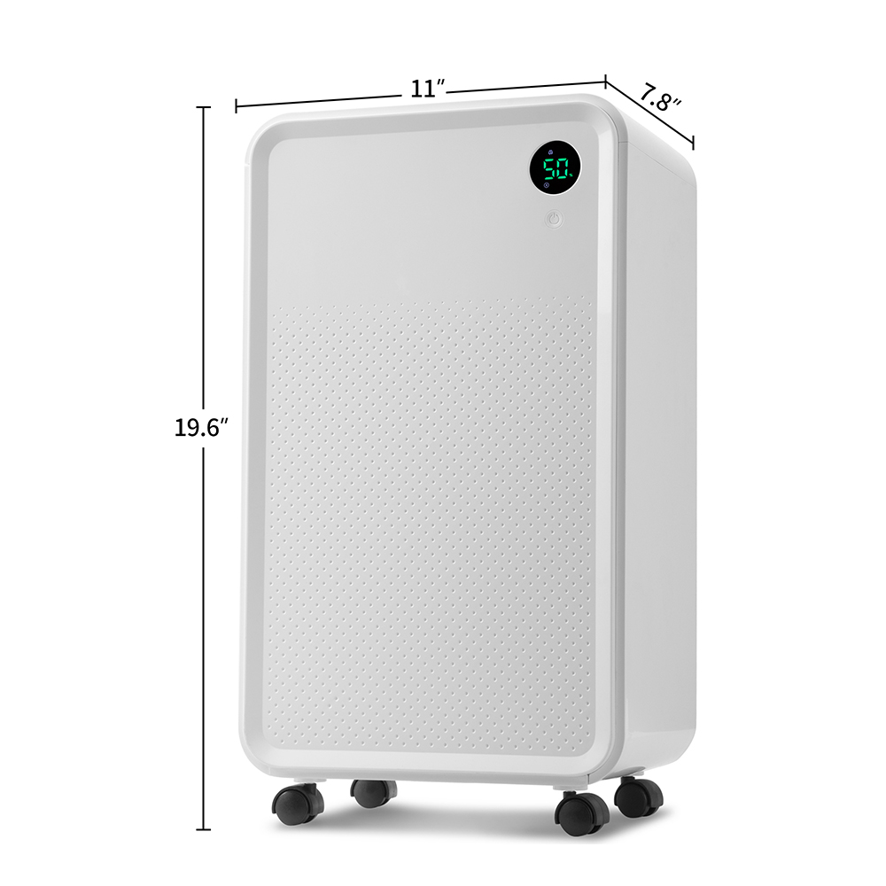 3,000 Sq. Ft. Quiet Dehumidifier with 2L Water Tank, Three Modes, Auto or Manual Drain, for Medium to Large Rooms and Basements - White