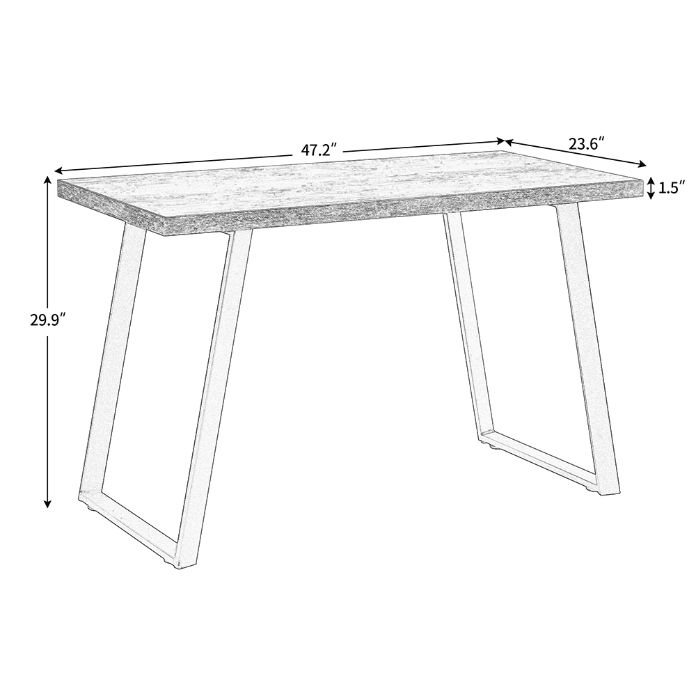 Home Office Computer Desk MDF Desktop U-shaped Metal Feet - Brown