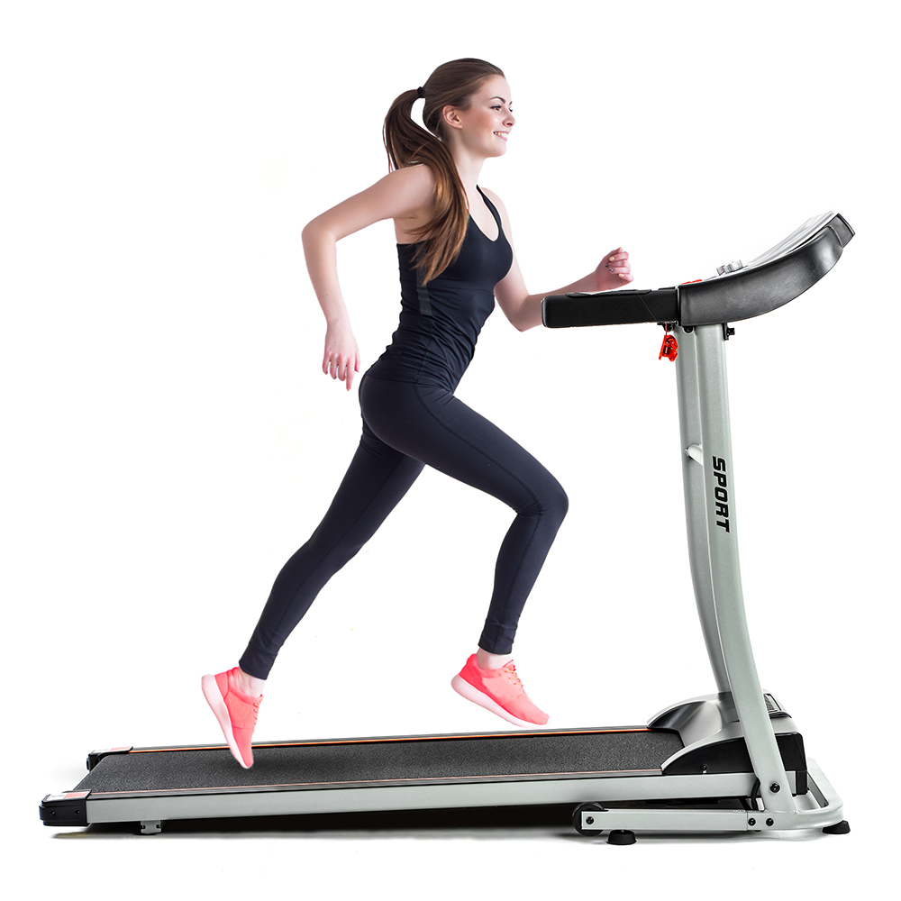 Folding Treadmill with Safety Lock, LCD Monitor, Indoor Activity with 12 Automatic Programs and 3 Modes - Black