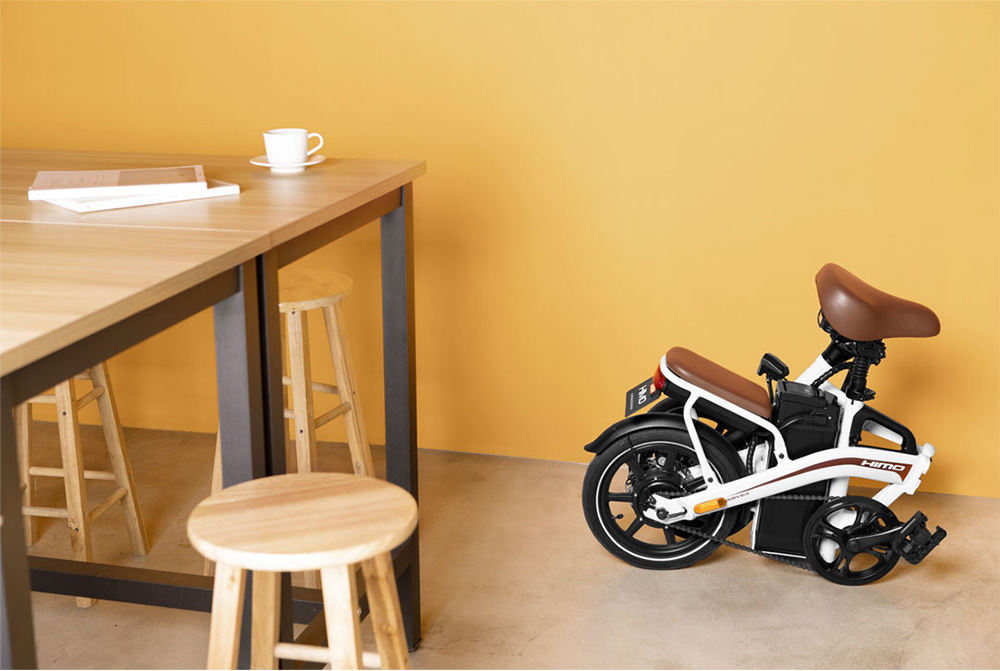 HIMO Z14 Folding Electric Bicycle 14 Inch 350W Brushless Motor Three Modes Maximum Speed 25km/h Up To 80km Range 12AH Lithium Battery Maximum Load 100kg Hidden Inflator Standard Edition - White